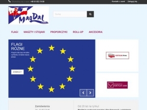 Sklep przedsiębiorstwa Magdal operuje także flagi Polski